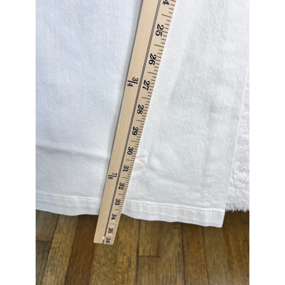 7 For All Mankind Portia Mega Flare Jeans White Sailor Button High Rise 32 NWT - Picture 11 of 14